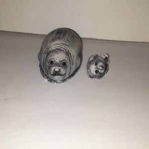 RARE SET OF BEKKA HANDCRAFTED MT SAINT HELENS VOLCANO ASH MOTHER SEAL & BABY PUP